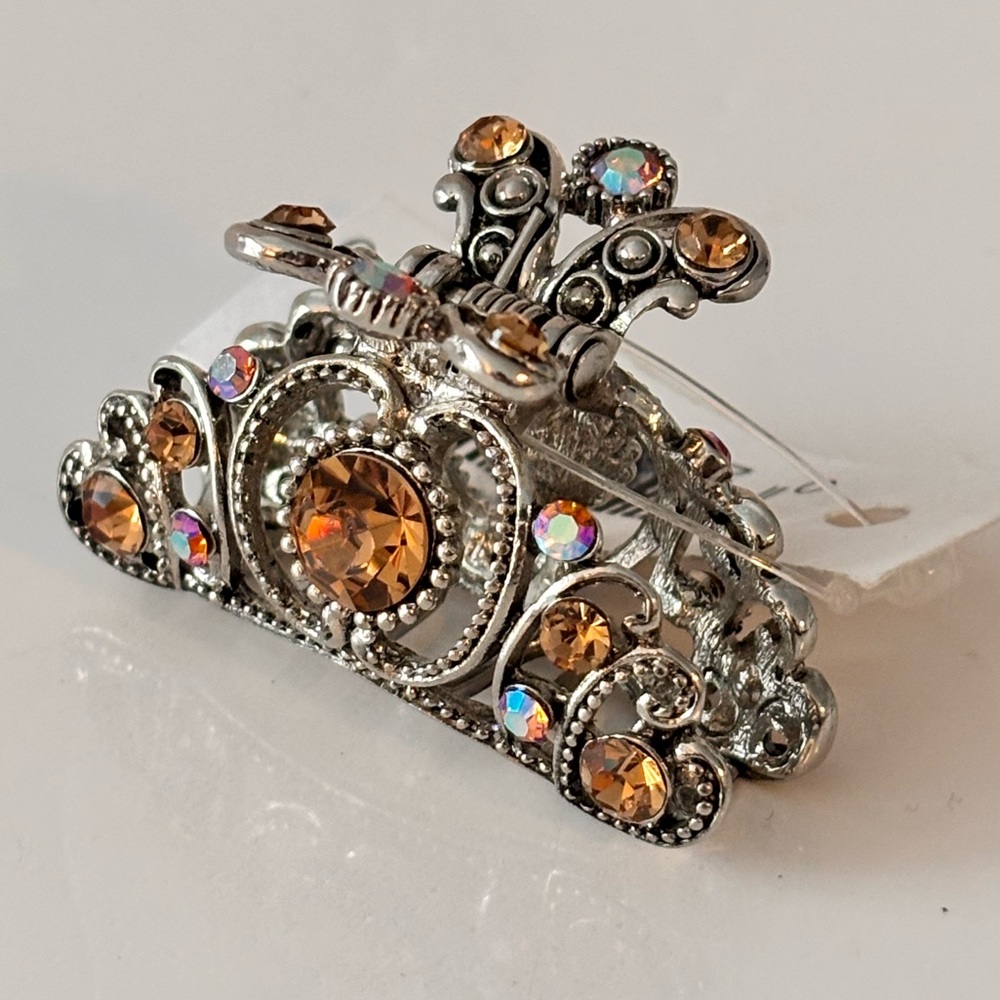 🌷5/25$ NWT metal hair claws clip whit rhinestones